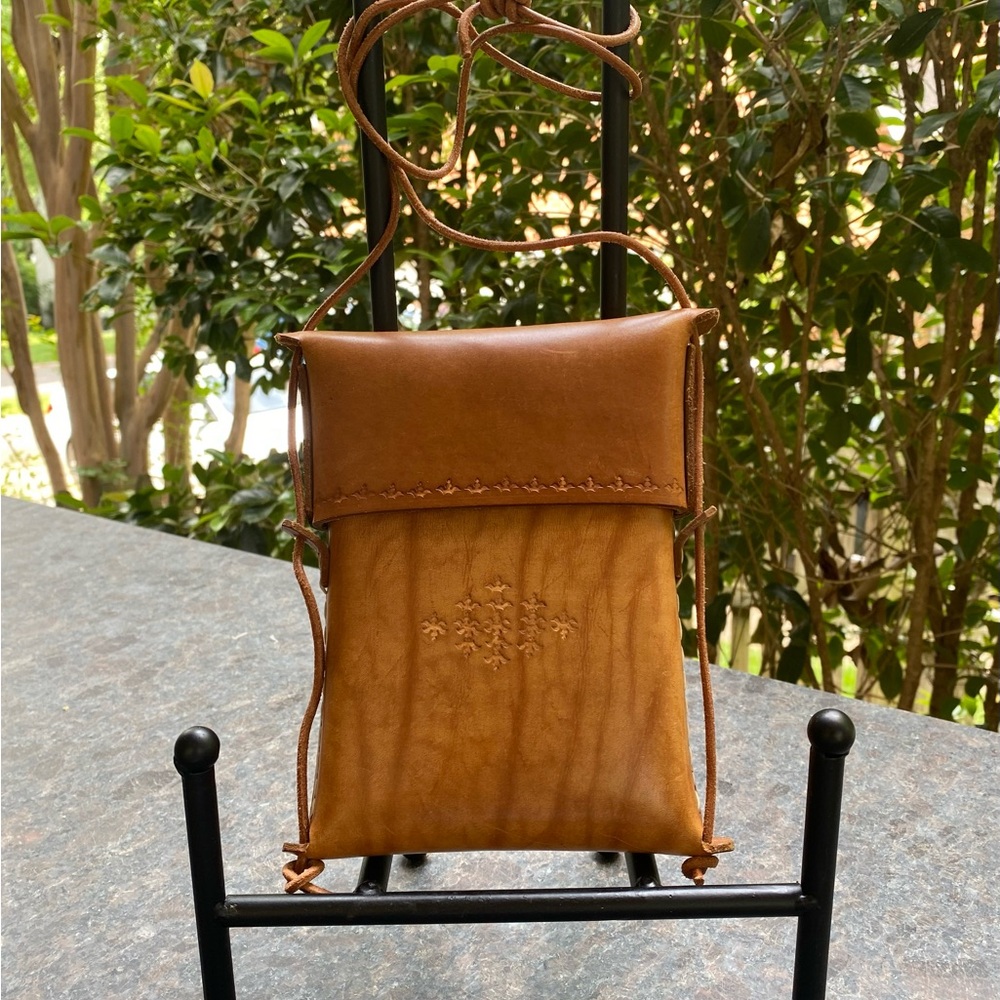 Pressed Brown Leather “Kravitz” Bag